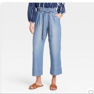 Knox Rose Wide Leg Denim Cropped Pants